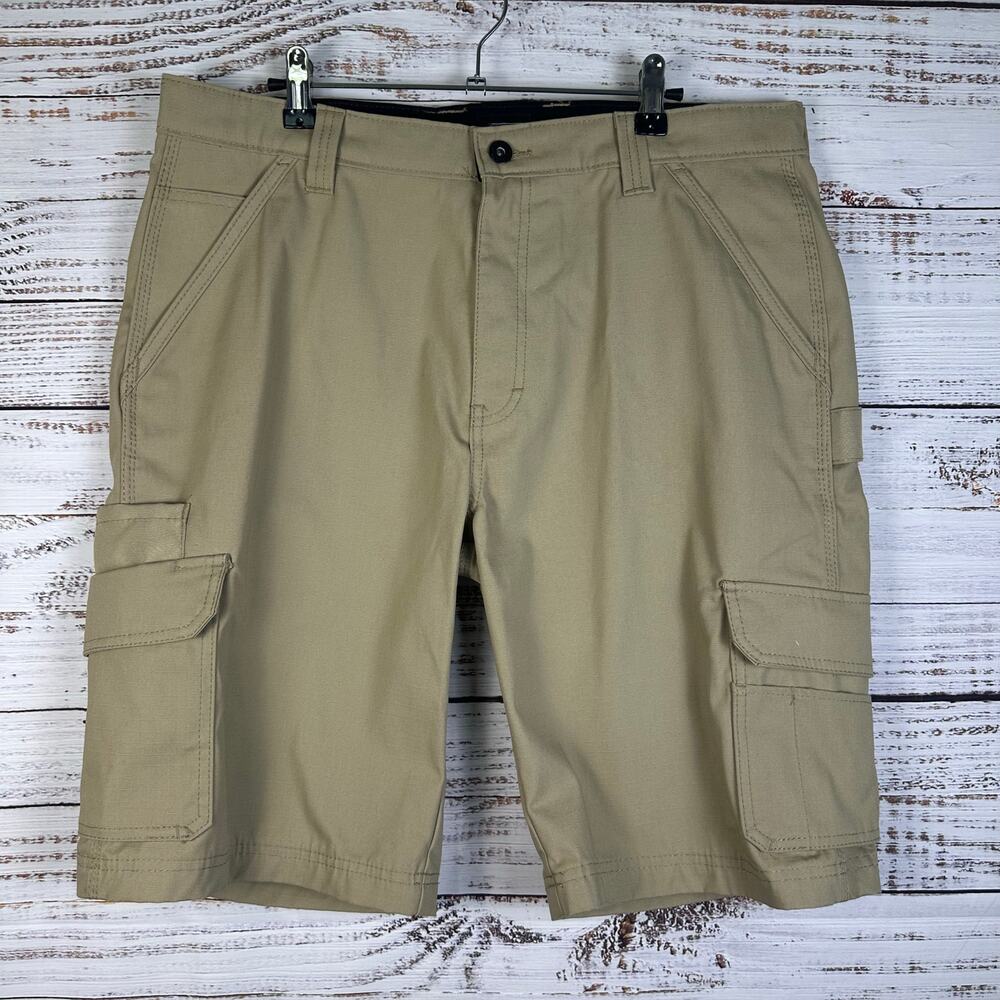 Mens Dickies Khaki Tan Carpenter 11" Shorts Canvas Utility Workwear Pockets 34